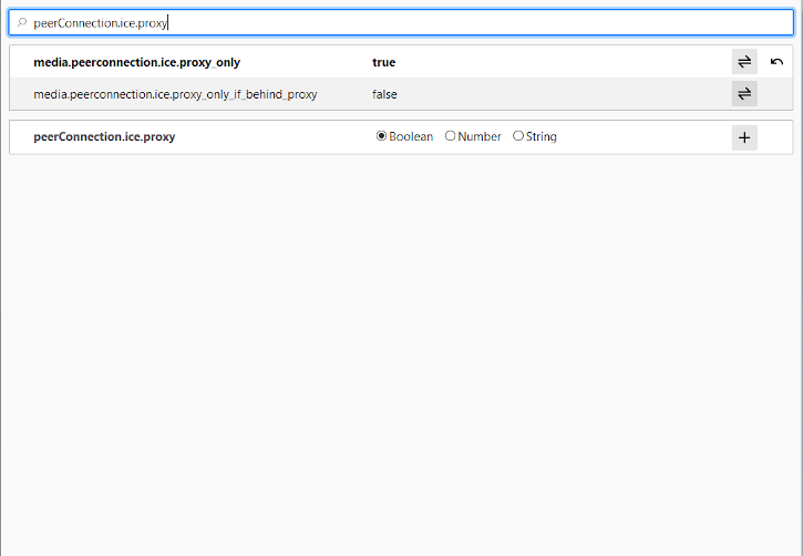 Firefox57
PeerConnection-inställningar